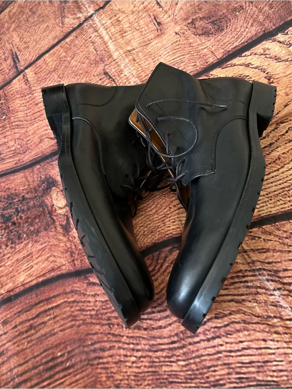 Dunross and Sons Samuel Mens Leather Plain Toe Lace Up Ankle Boots Size 10